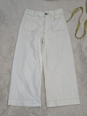 Maeve Cream Wide-Leg High-Rise Jeans